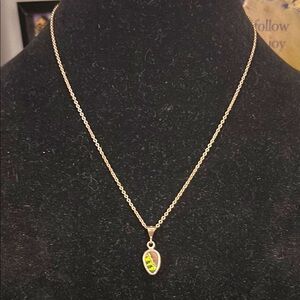 Vintage Preserved Butterfly Wing Necklace 925